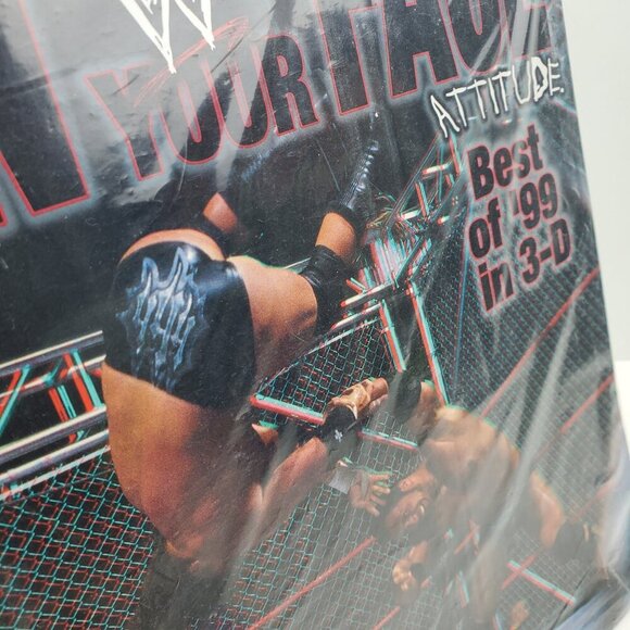 WWF Attitude Wrestling Magazine 3D VTG Best 1999 Rock Triple H Cover Y2K Sealed - Picture 4 of 8